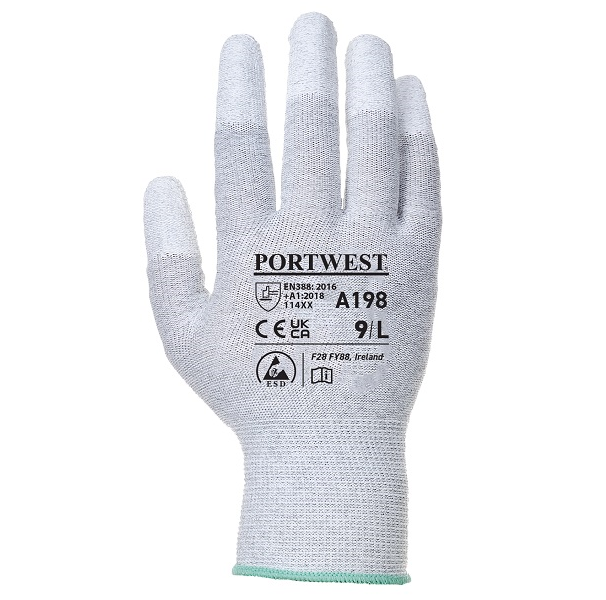 A198 Portwest Antistatic PU Fingertip Glove